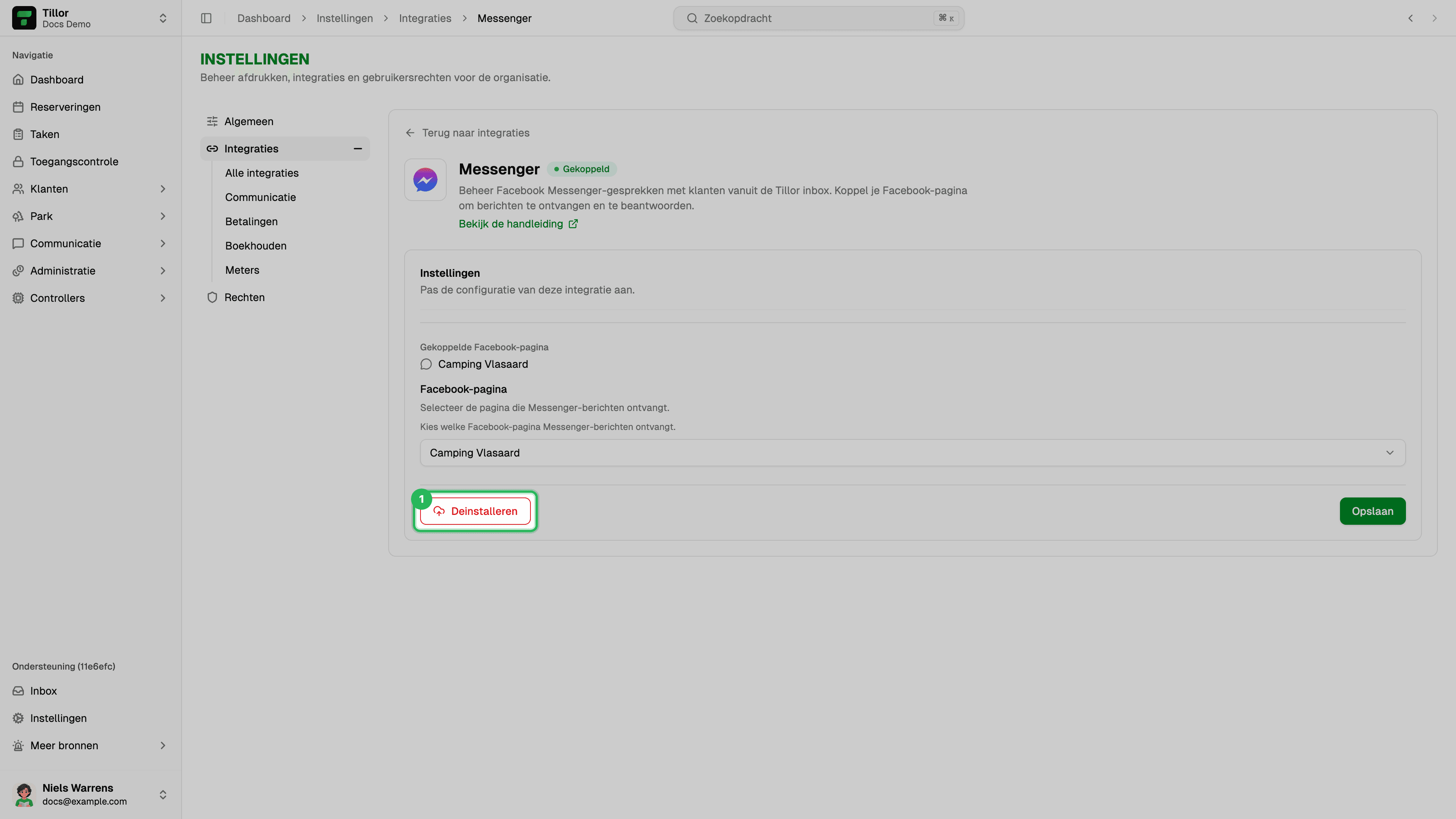 Messenger detail — Installeren