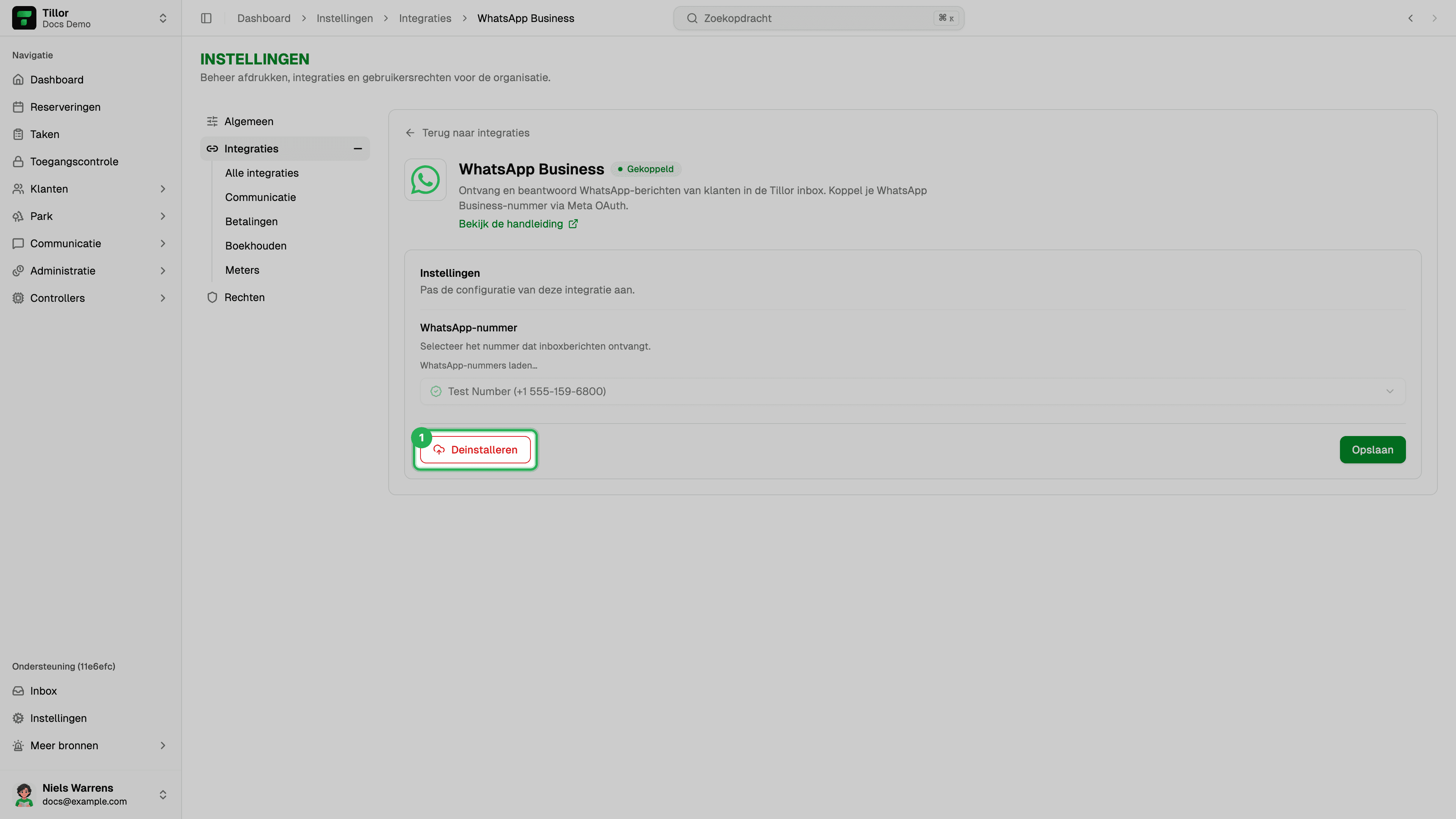 WhatsApp Business detail — Installeren